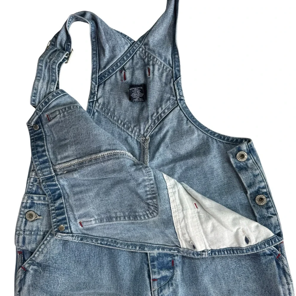 Vintage 90s GAP Denim Overalls Girls Medium Wide Leg Adjustable Straps